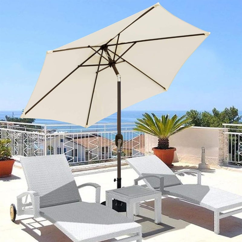 Blissun 7.5 ft Patio Umbrella, Yard Umbrella, Outdoor Market Umbrella with Push Button Tilt Crank (Creamy White) - Image 5